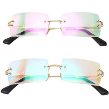 Load image into Gallery viewer, GREEN AND PINK HOLOGRAM GLASSES